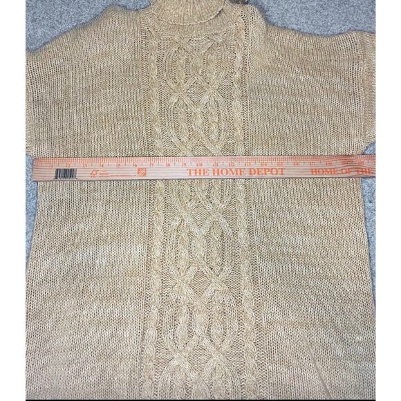 Vintage Hunter Run Sweater Women's Medium Yellow Knit Ramie Fishermen Cable knit - Picture 6 of 7